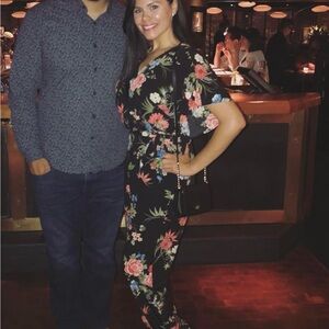 Floral Black Jumpsuit